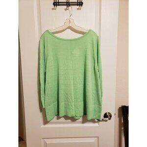 Halogen green lightweight, long sleeve, button back sweater, size XL
